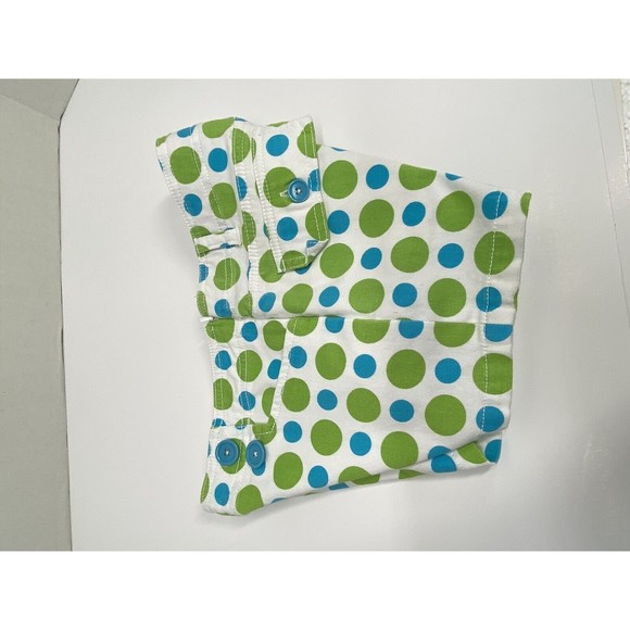Mini Boden Shorts Size 10Y White W/Blue & Green Polka Dots Side Zipper 4 Pockets - Picture 13 of 14